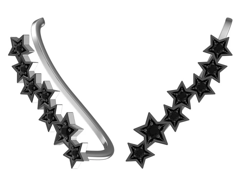 Серьги  серебряные с фианитом