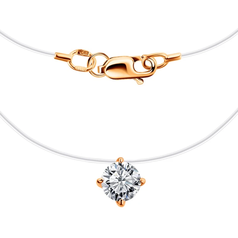 Колье  из красного золота с фианитом