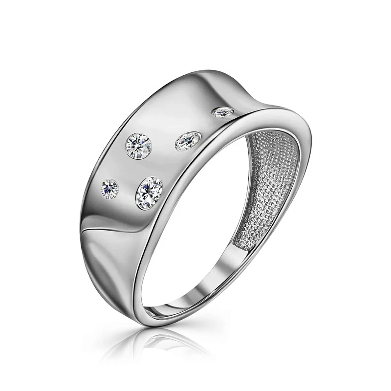 Кольцо  серебряное с фианитом