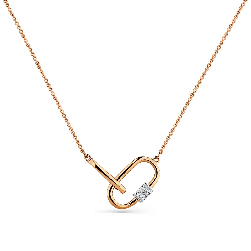 Колье  из красного золота с фианитом