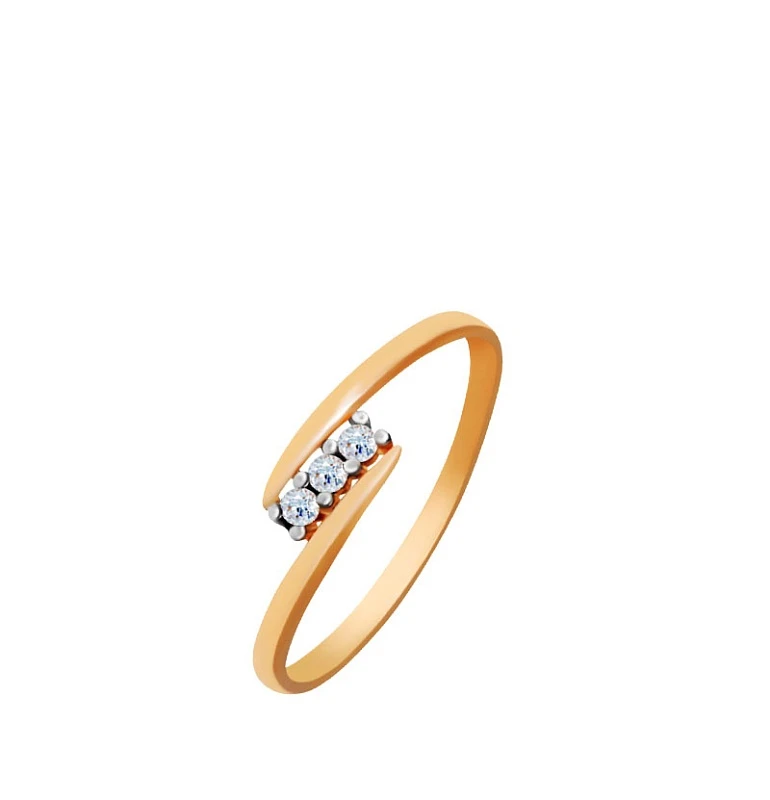 Кольцо «Goldman» из красного золота с фианитом