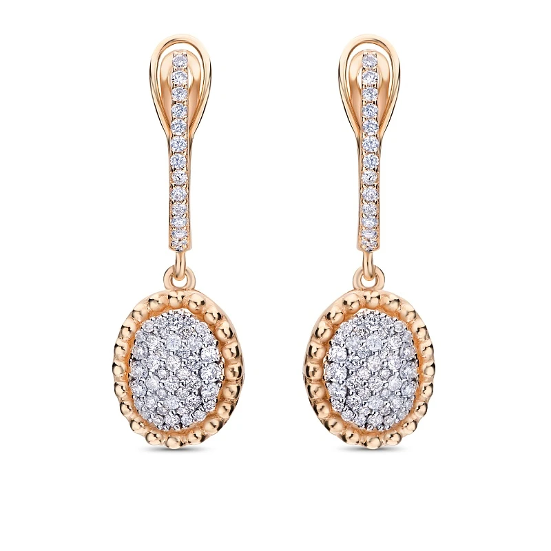 Серьги  из белого золота с природным бриллиантом