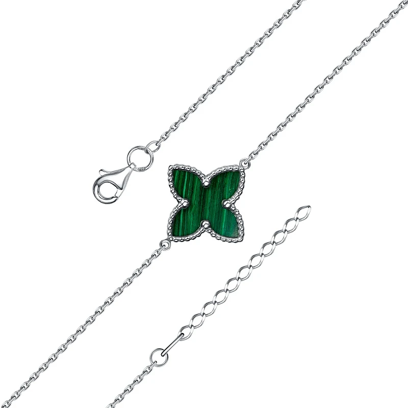 Браслет  серебряный с малахитом