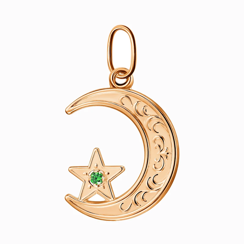 Подвеска  из красного золота с фианитом