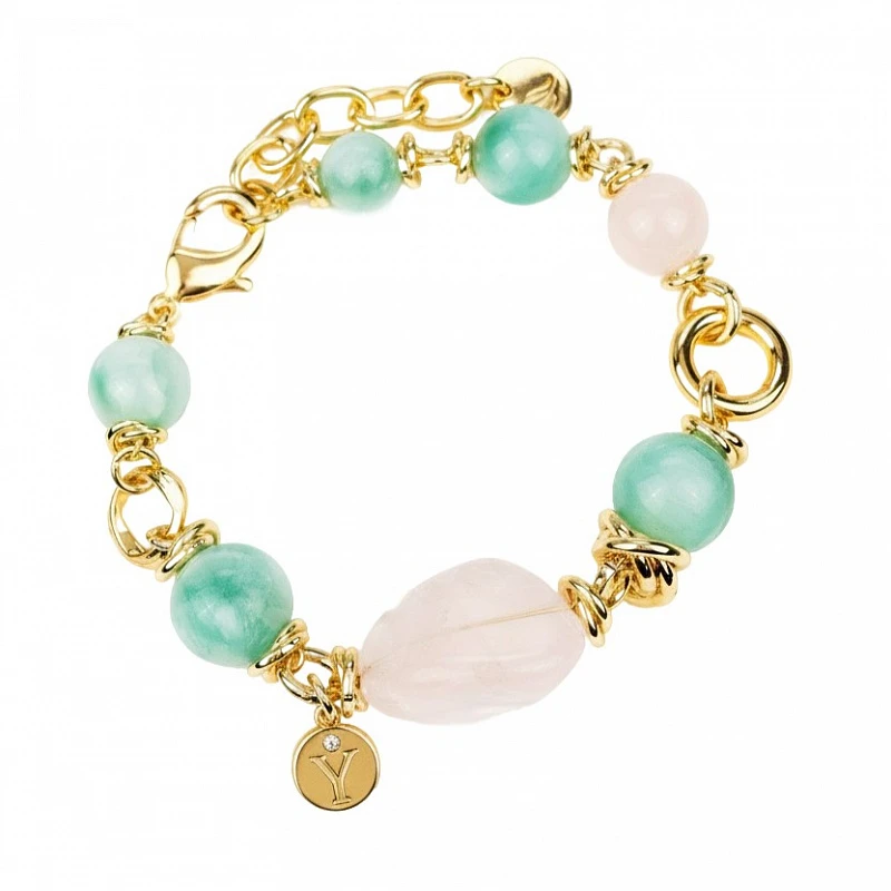 Браслет  Лимонный с ангелитом