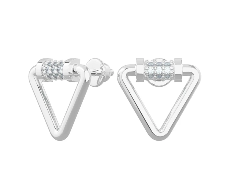 Серьги  серебряные с фианитом