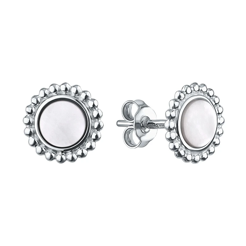 Серьги  серебряные с перламутром