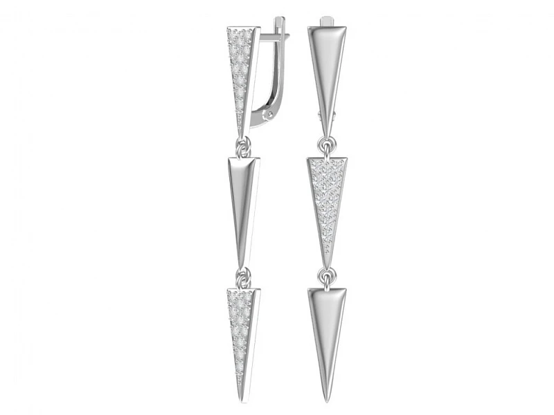 Серьги  серебряные