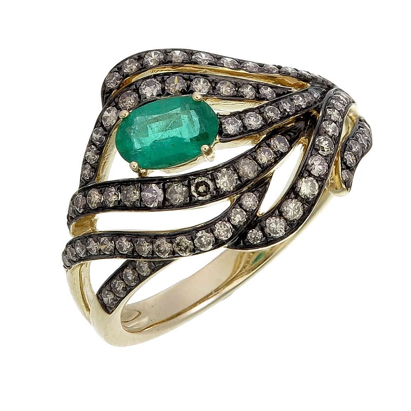 Кольцо  золотое с изумрудом