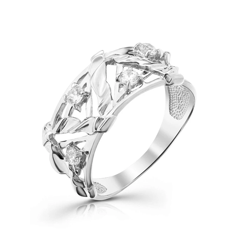 Кольцо  серебряное с фианитом