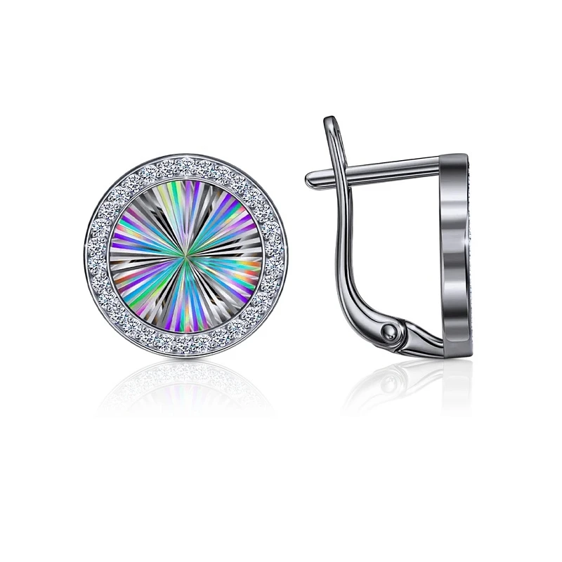 Серьги  серебряные с фианитом