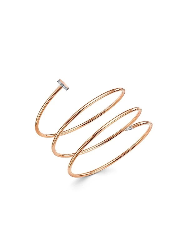 Браслет  из красного золота с фианитом