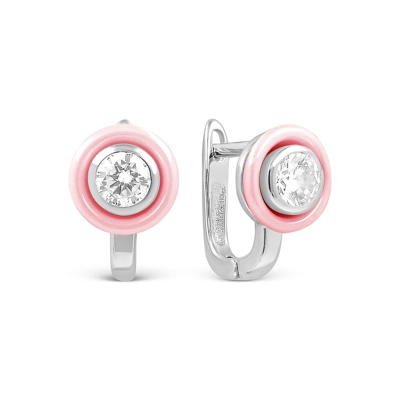 Серьги  серебряные с фианитом