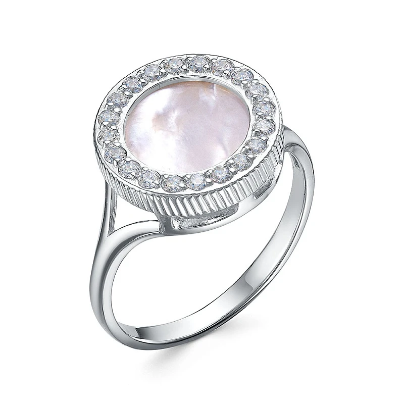 Кольцо  серебряное с перламутром