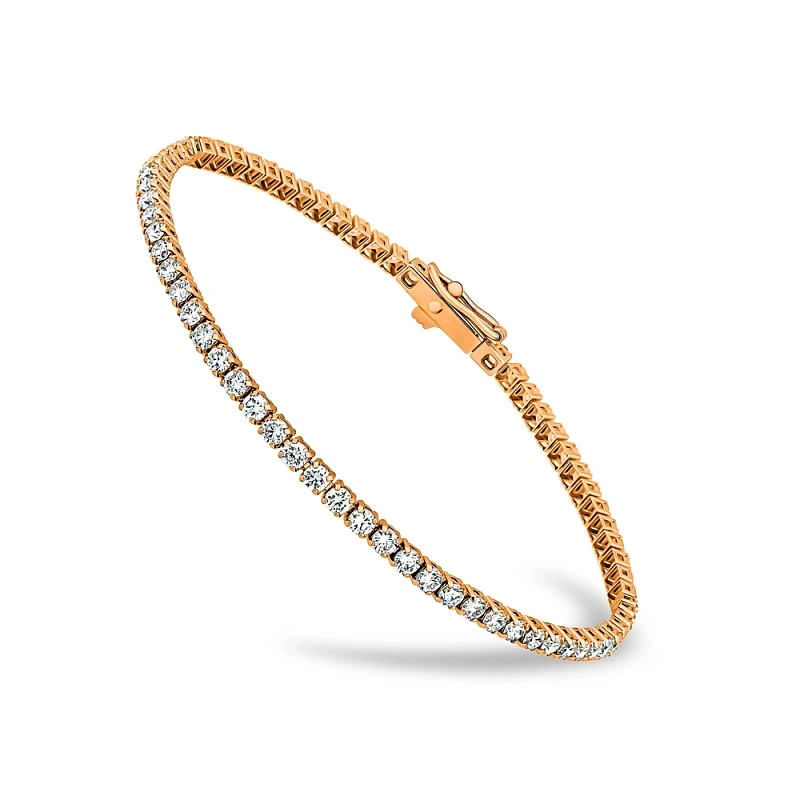 Браслет  из красного золота с выращенным бриллиантом