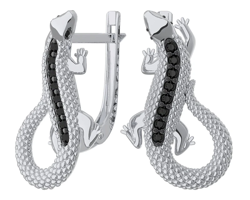 Серьги  серебряные с фианитом