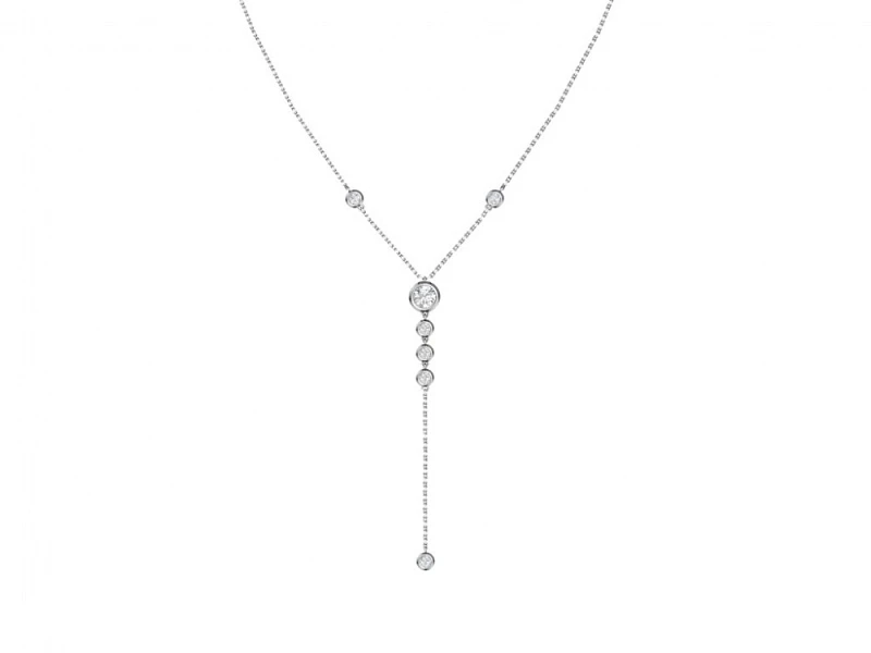 Колье  серебряное с фианитом