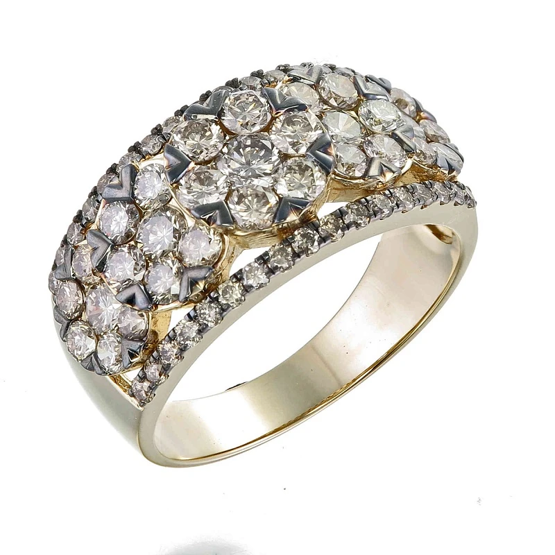 Кольцо  из красного золота с природным бриллиантом