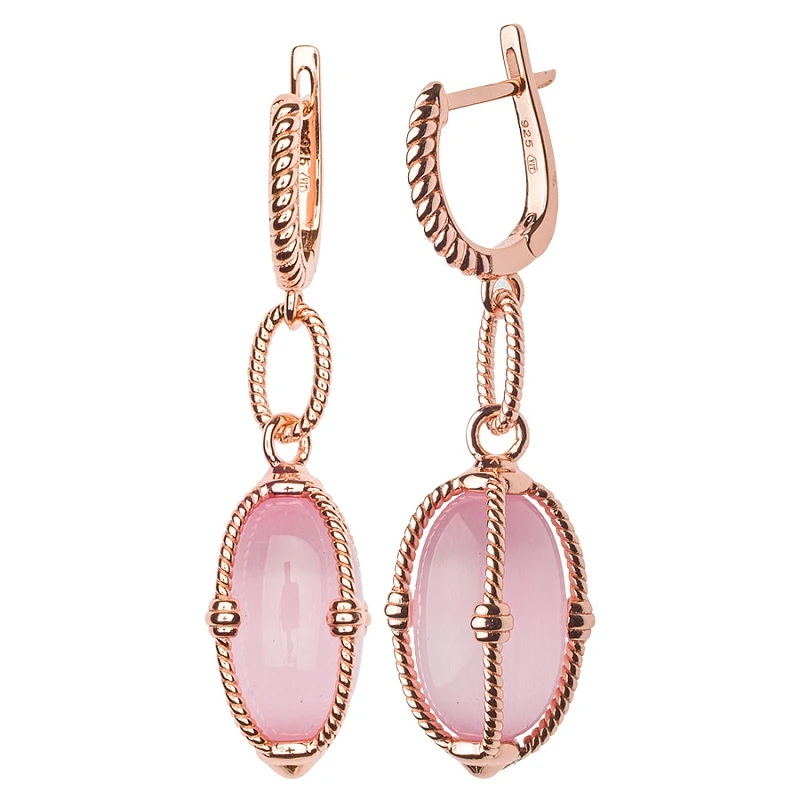 Серьги «САМОЦВЕТЫ» из серебра с позолотой с кварцом