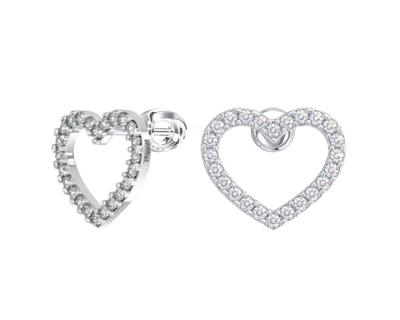 Серьги  серебряные с фианитом