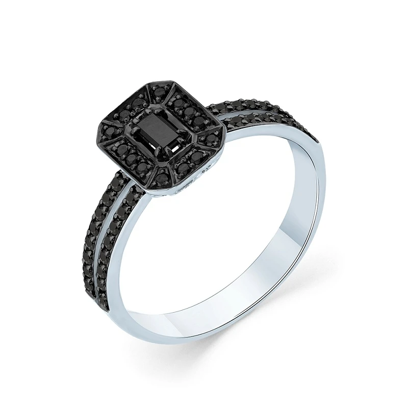 Кольцо  из белого золота с природным бриллиантом