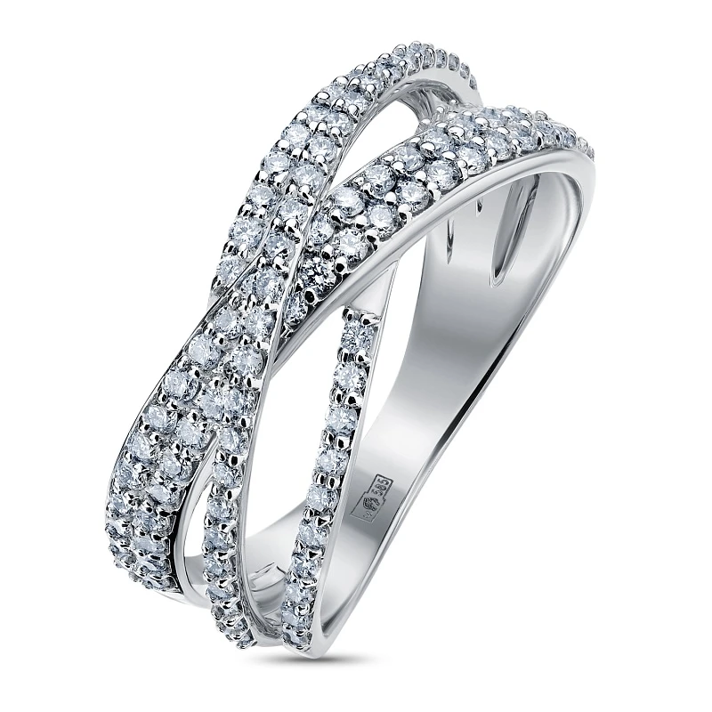 Кольцо  из белого золота с природным бриллиантом