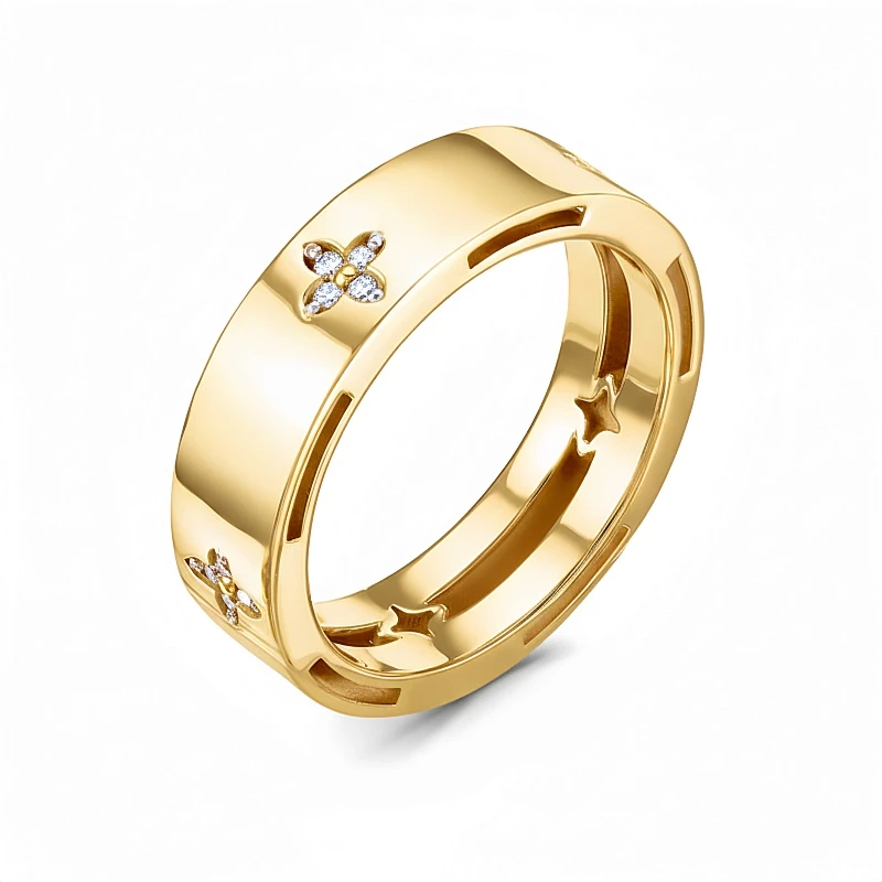 Кольцо  золотое с природным бриллиантом