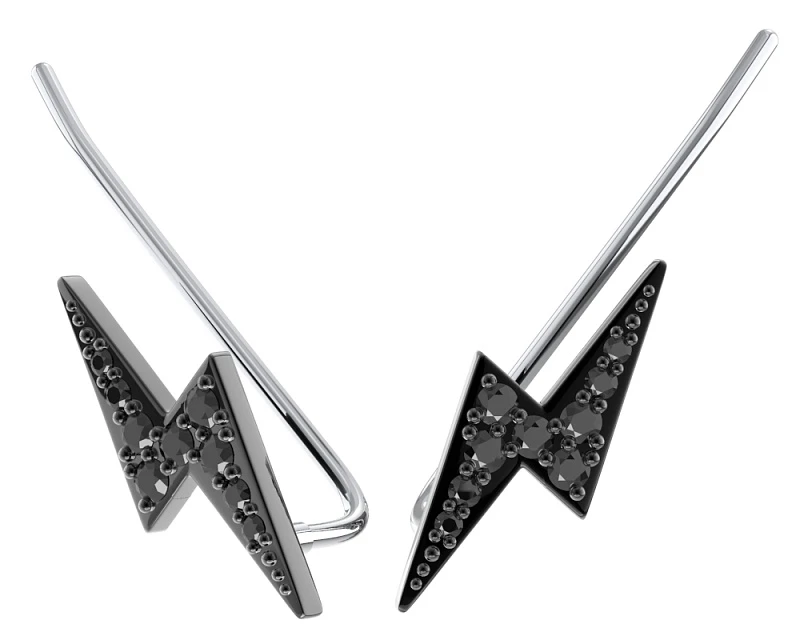 Серьги  серебряные с фианитом