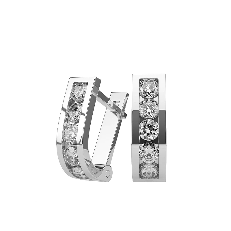 Серьги  серебряные с фианитом