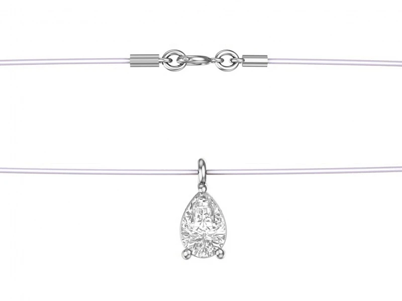 Колье  серебряное с фианитом