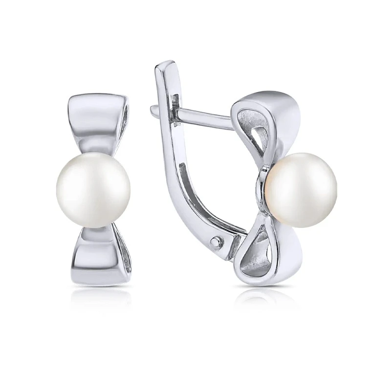 Серьги  серебряные с жемчугом