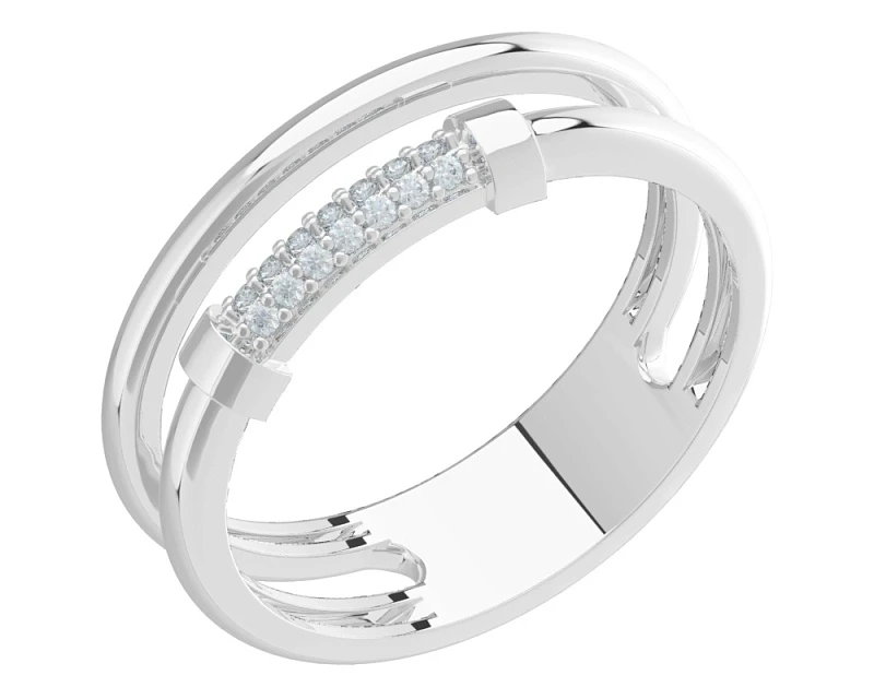 Кольцо  серебряное с фианитом