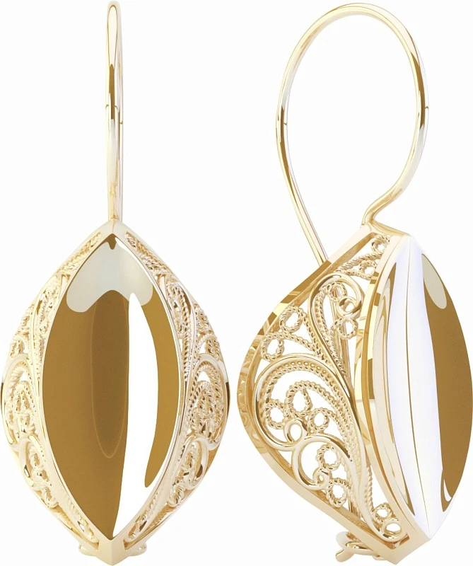 Серьги  из красного золота