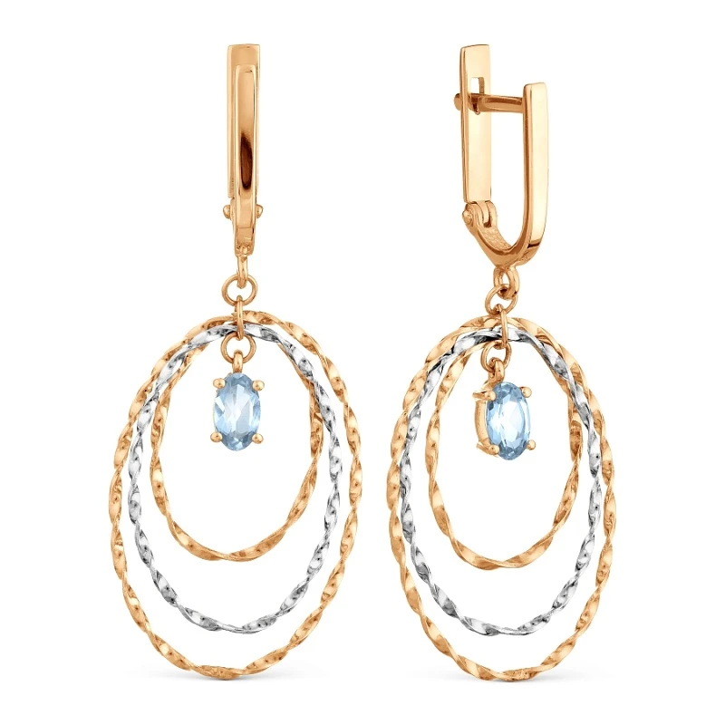 Серьги  из красного золота с аметистом