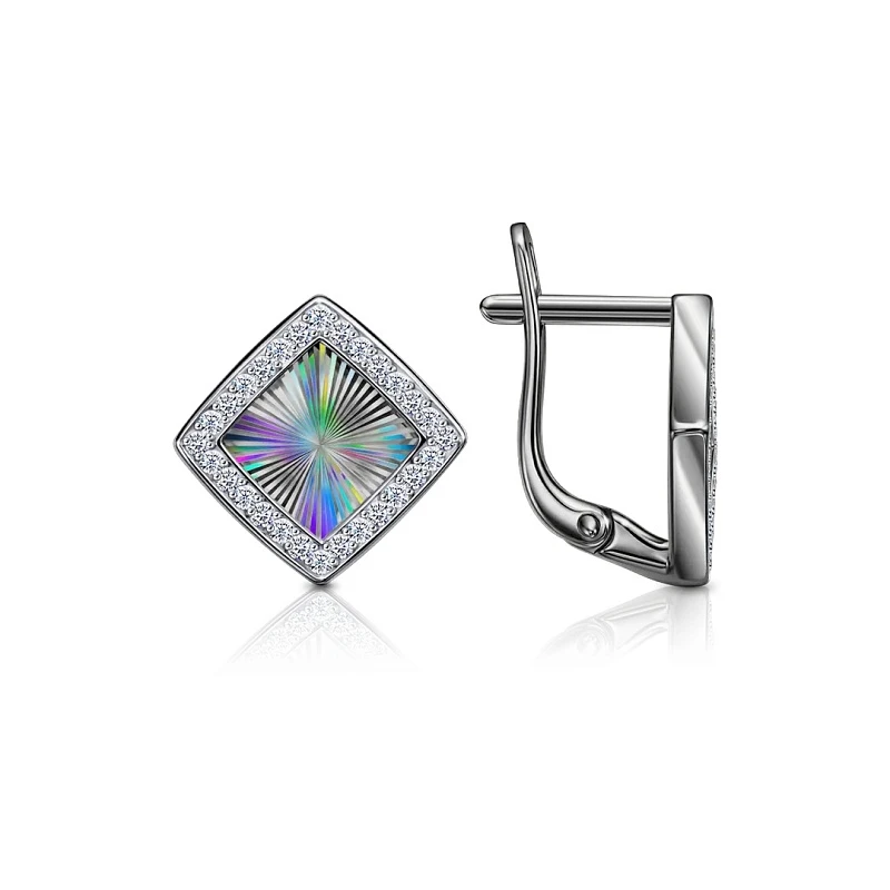 Серьги  серебряные с фианитом