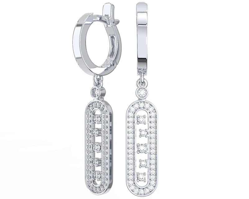 Серьги  серебряные с фианитом