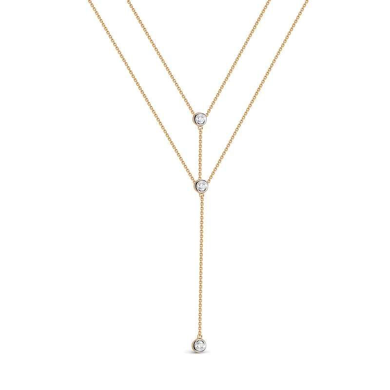 Колье  из красного золота с природным бриллиантом