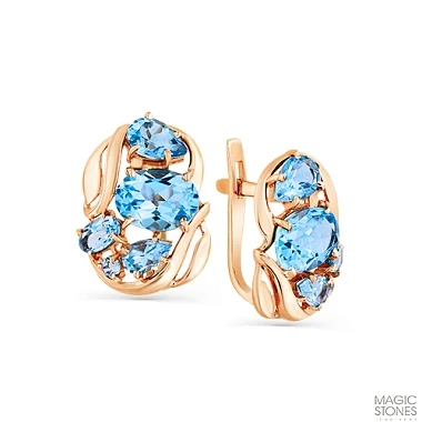 Серьги «MAGIC STONES» золотые