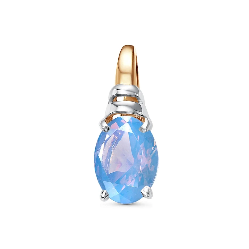 Подвеска  из красного золота ситалл-опалом