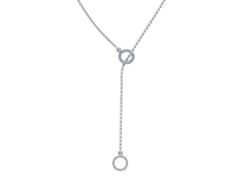 Колье  серебряное с фианитом