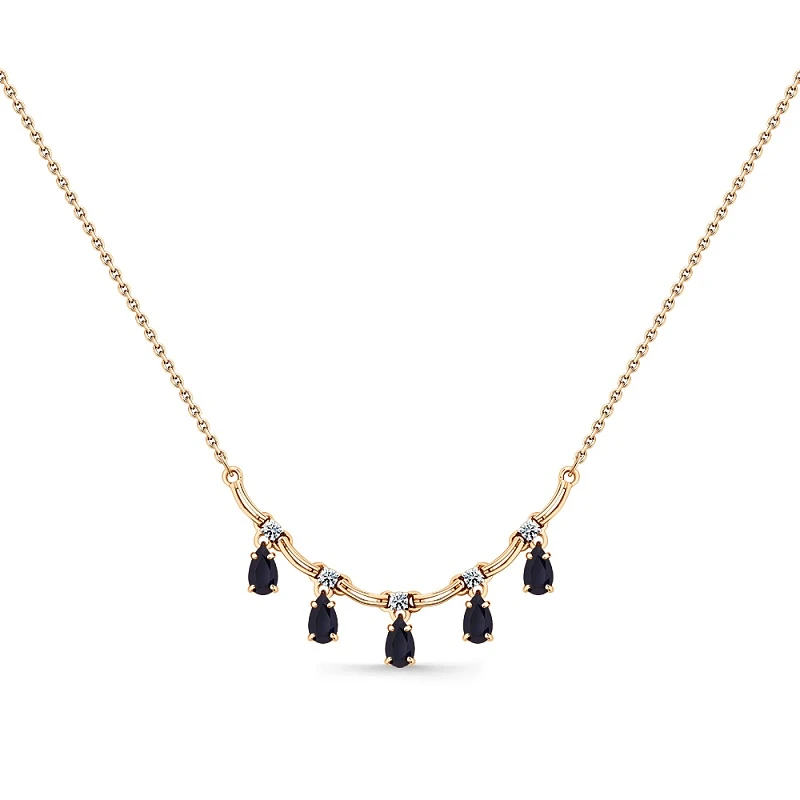 Колье  из красного золота с сапфиром