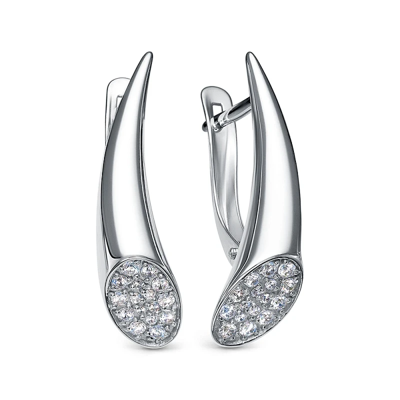 Серьги  серебряные с фианитом