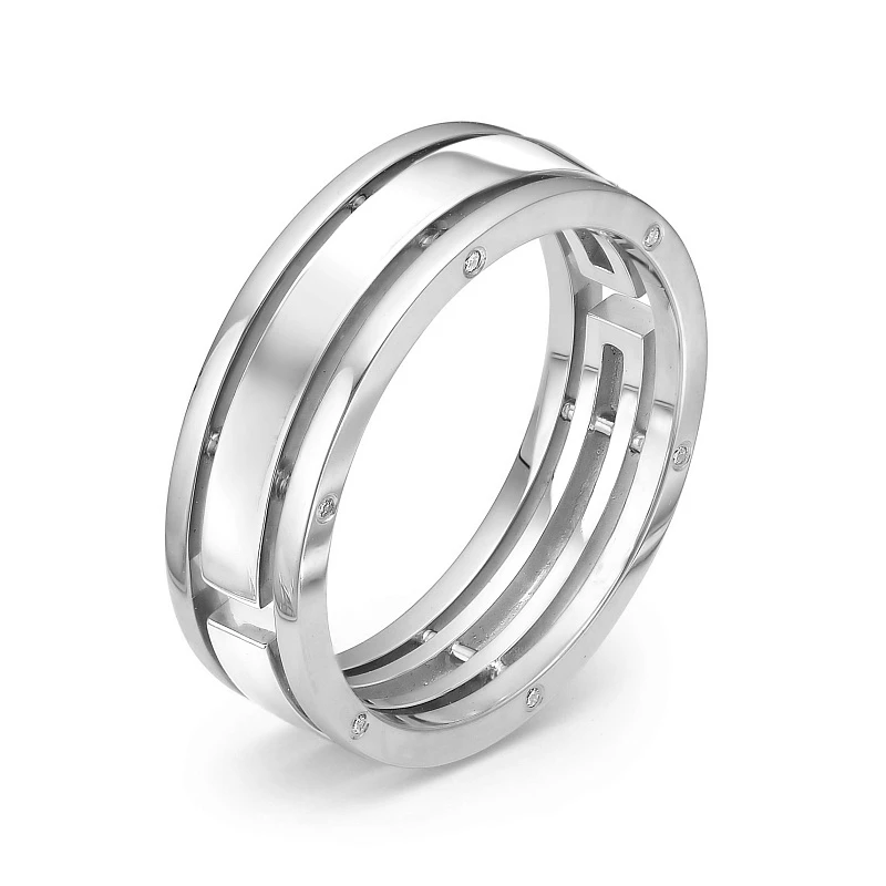 Кольцо  из белого золота с природным бриллиантом