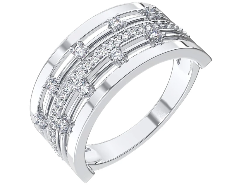 Кольцо  серебряное с фианитом