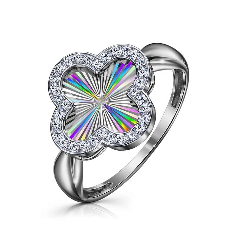 Кольцо  серебряное с фианитом