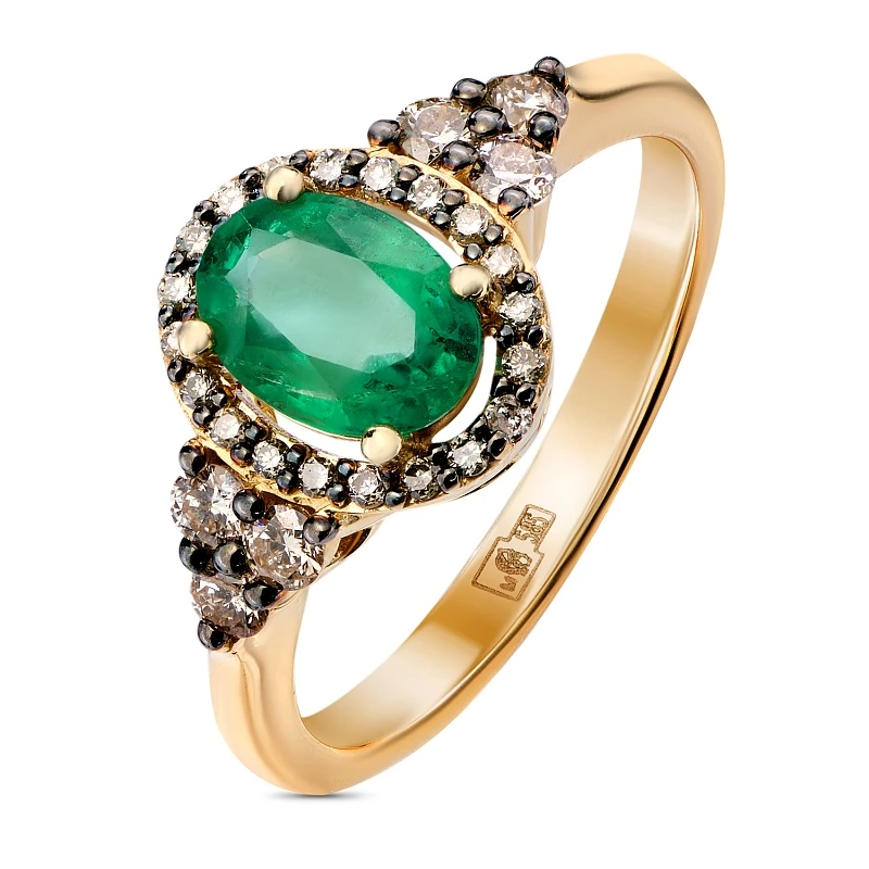 Кольцо  золотое с изумрудом