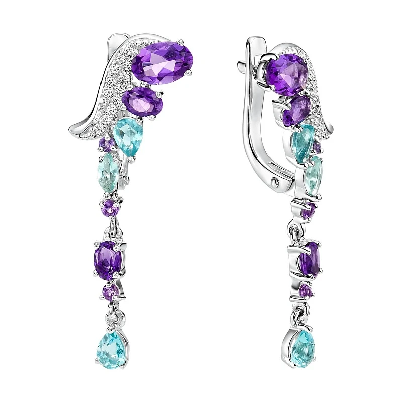 Серьги  серебряные