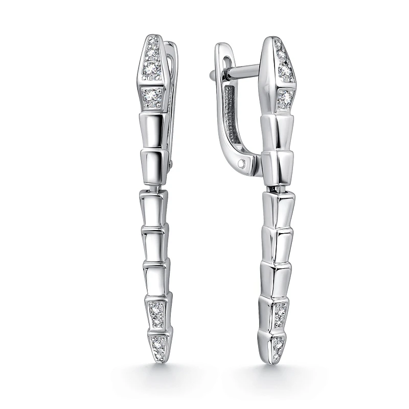 Серьги  серебряные с фианитом