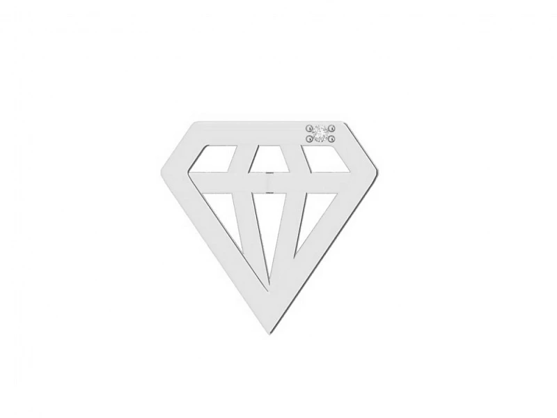 Подвеска  серебряная с природным бриллиантом