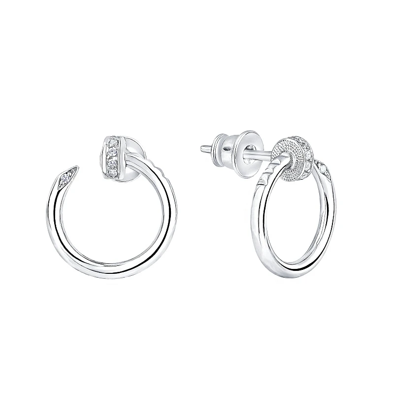 Серьги  серебряные с фианитом